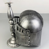 Roman Helmet with Folding Face Cover Home Decoration for Ideal Gift Role Play Silver