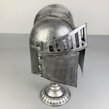 Roman Helmet with Folding Face Cover Home Decoration for Ideal Gift Role Play Silver