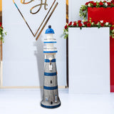 Lighthouse Statue Birthday Gift Wood Figurine for Housewarming Indoor Hotels Blue