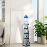 Lighthouse Statue Birthday Gift Wood Figurine for Housewarming Indoor Hotels Blue