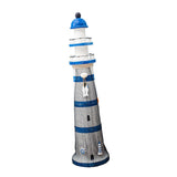 Lighthouse Statue Birthday Gift Wood Figurine for Housewarming Indoor Hotels Blue