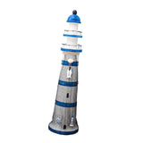 Lighthouse Statue Birthday Gift Wood Figurine for Housewarming Indoor Hotels Blue
