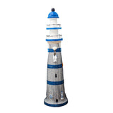 Lighthouse Statue Birthday Gift Wood Figurine for Housewarming Indoor Hotels Blue