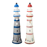 Lighthouse Statue Birthday Gift Wood Figurine for Housewarming Indoor Hotels Blue