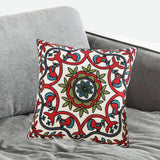 Maxbell Floral Cushion Cover Wear Resistant for Bedding Accessory Hotel Wedding Red and Green