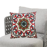 Maxbell Floral Cushion Cover Wear Resistant for Bedding Accessory Hotel Wedding Red and Green