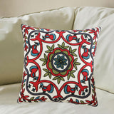 Maxbell Floral Cushion Cover Wear Resistant for Bedding Accessory Hotel Wedding Red and Green