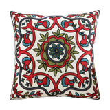 Maxbell Floral Cushion Cover Wear Resistant for Bedding Accessory Hotel Wedding Red and Green