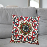 Maxbell Floral Cushion Cover Wear Resistant for Bedding Accessory Hotel Wedding Red and Green