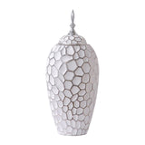 Porcelain Ginger Jar with Lid Ceramic Vase for Storage Tank Livingroom Party L Silver