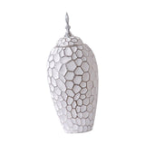 Porcelain Ginger Jar with Lid Ceramic Vase for Storage Tank Livingroom Party L Silver