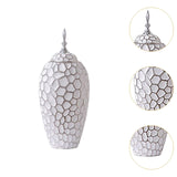 Porcelain Ginger Jar with Lid Ceramic Vase for Storage Tank Livingroom Party L Silver