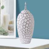 Porcelain Ginger Jar with Lid Ceramic Vase for Storage Tank Livingroom Party L Silver