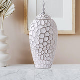 Porcelain Ginger Jar with Lid Ceramic Vase for Storage Tank Livingroom Party L Silver