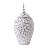 Porcelain Ginger Jar with Lid Ceramic Vase for Storage Tank Livingroom Party M Silver