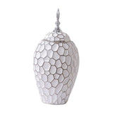 Porcelain Ginger Jar with Lid Ceramic Vase for Storage Tank Livingroom Party M Silver