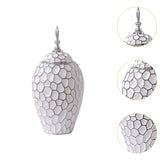 Porcelain Ginger Jar with Lid Ceramic Vase for Storage Tank Livingroom Party M Silver