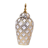 Ginger Jar Fashion Handmade Holder Home Decor for Collectible Desktop Garden White Medium