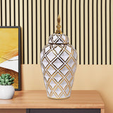 Ginger Jar Fashion Handmade Holder Home Decor for Collectible Desktop Garden White Medium