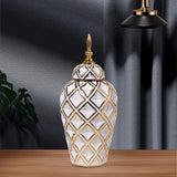 Ginger Jar Fashion Handmade Holder Home Decor for Collectible Desktop Garden White Medium