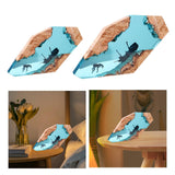 Clear Resin Bedside Night Light Wood Base for Housewarming Bedroom Yoga Room 8inch