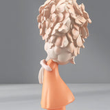Flower Girl Statue Ideal Gift Table Decoration for Cabinet Desktop Fireplace Orange