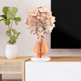 Flower Girl Statue Ideal Gift Table Decoration for Cabinet Desktop Fireplace Orange