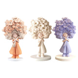Flower Girl Statue Ideal Gift Table Decoration for Cabinet Desktop Fireplace Orange
