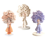 Flower Girl Statue Ideal Gift Table Decoration for Cabinet Desktop Fireplace Orange