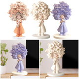 Flower Girl Statue Ideal Gift Table Decoration for Cabinet Desktop Fireplace Orange