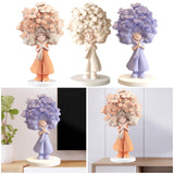 Flower Girl Statue Ideal Gift Table Decoration for Cabinet Desktop Fireplace Orange