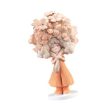 Flower Girl Statue Ideal Gift Table Decoration for Cabinet Desktop Fireplace Orange