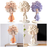 Flower Girl Statue Ideal Gift Table Decoration for Cabinet Desktop Fireplace Orange