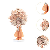 Flower Girl Statue Ideal Gift Table Decoration for Cabinet Desktop Fireplace Orange