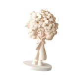 Flower Girl Statue Ideal Gift Table Decoration for Cabinet Desktop Fireplace Apricot