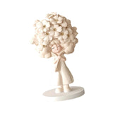 Flower Girl Statue Ideal Gift Table Decoration for Cabinet Desktop Fireplace Apricot