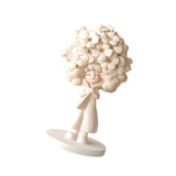 Flower Girl Statue Ideal Gift Table Decoration for Cabinet Desktop Fireplace Apricot