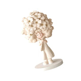 Flower Girl Statue Ideal Gift Table Decoration for Cabinet Desktop Fireplace Apricot