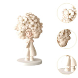 Flower Girl Statue Ideal Gift Table Decoration for Cabinet Desktop Fireplace Apricot