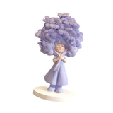 Flower Girl Statue Ideal Gift Table Decoration for Cabinet Desktop Fireplace Blue