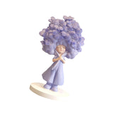 Flower Girl Statue Ideal Gift Table Decoration for Cabinet Desktop Fireplace Blue