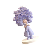 Flower Girl Statue Ideal Gift Table Decoration for Cabinet Desktop Fireplace Blue