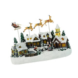 Maxbell Lighted Xmas Snow Village House Party Musical Art Collectable Building