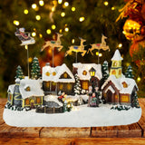 Maxbell Lighted Xmas Snow Village House Party Musical Art Collectable Building