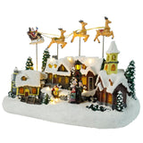 Maxbell Lighted Xmas Snow Village House Party Musical Art Collectable Building