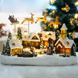 Maxbell Lighted Xmas Snow Village House Party Musical Art Collectable Building