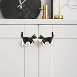 Maxbell 2 Pieces Cat Figurine Cabinet Knobs Lovely for Living Room Kitchen Furniture Black