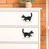 Maxbell 2 Pieces Cat Figurine Cabinet Knobs Lovely for Living Room Kitchen Furniture Black