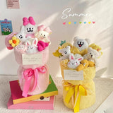Maxbell Plush Doll Bouquet Cute Dog Bouquet for Engagement Anniversary Bridal Shower Yellow