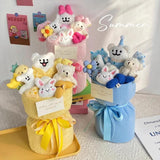 Maxbell Plush Doll Bouquet Cute Dog Bouquet for Engagement Anniversary Bridal Shower Yellow